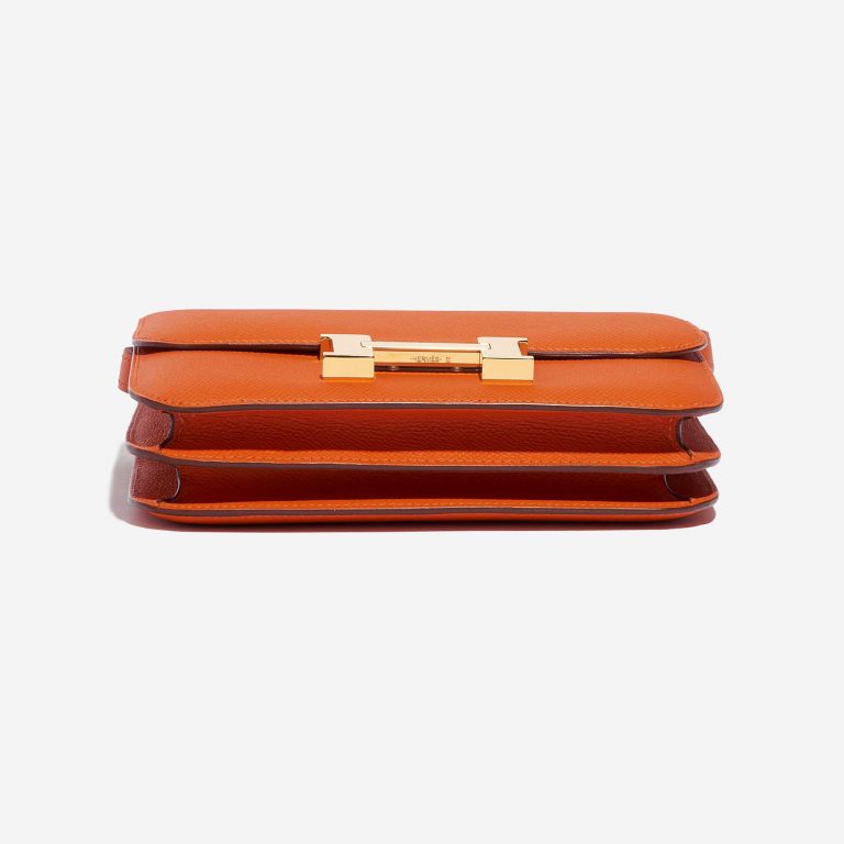 Pre-owned Hermès bag Constance 18 Epsom Feu Orange Bottom | Sell your designer bag on Saclab.com