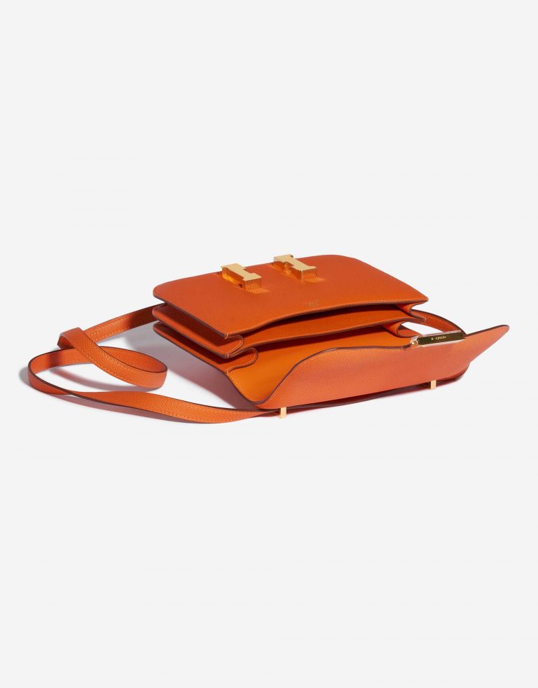 Pre-owned Hermès bag Constance 18 Epsom Feu Orange Inside | Sell your designer bag on Saclab.com