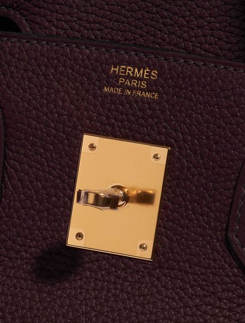 Pre-owned Hermès bag Birkin 30 Clemence Taurillon Rouge Sellier Brown, Red Logo | Sell your designer bag on Saclab.com