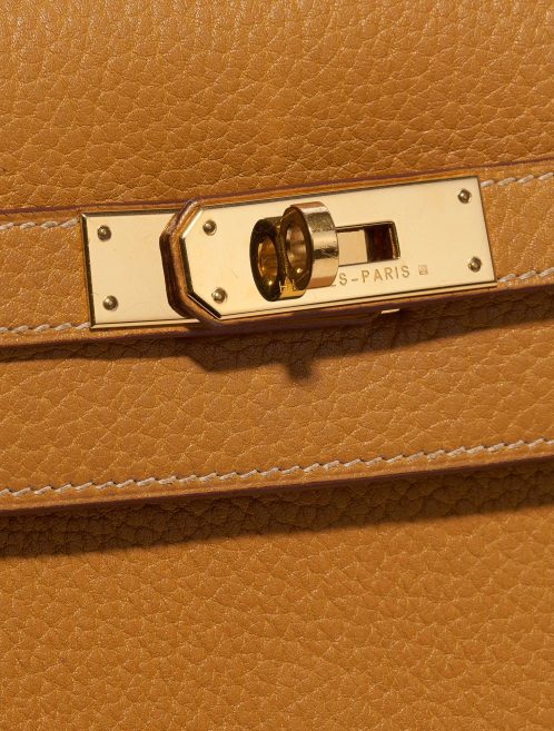 Gebrauchte Hermès Tasche Kelly 35 Ardennes Moutarde Gelb Schließsystem | Verkaufen Sie Ihre Designer-Tasche auf Saclab.com