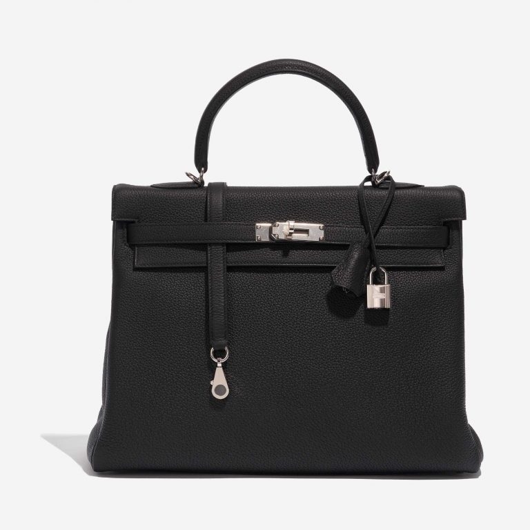 Pre-owned Hermès bag Kelly 35 Togo Black Black Front | Sell your designer bag on Saclab.com