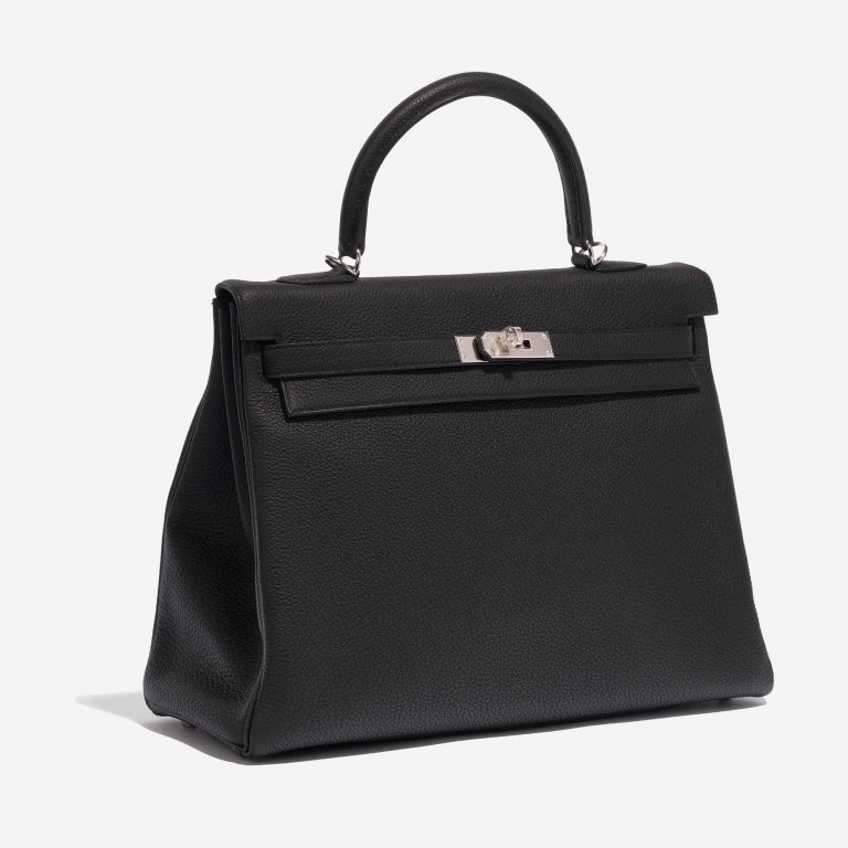 Pre-owned Hermès bag Kelly 35 Togo Black Black Side Front | Sell your designer bag on Saclab.com