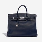 Pre-owned Hermès bag Birkin 40 Swift Blue Royale Blue Front | Sell your designer bag on Saclab.com