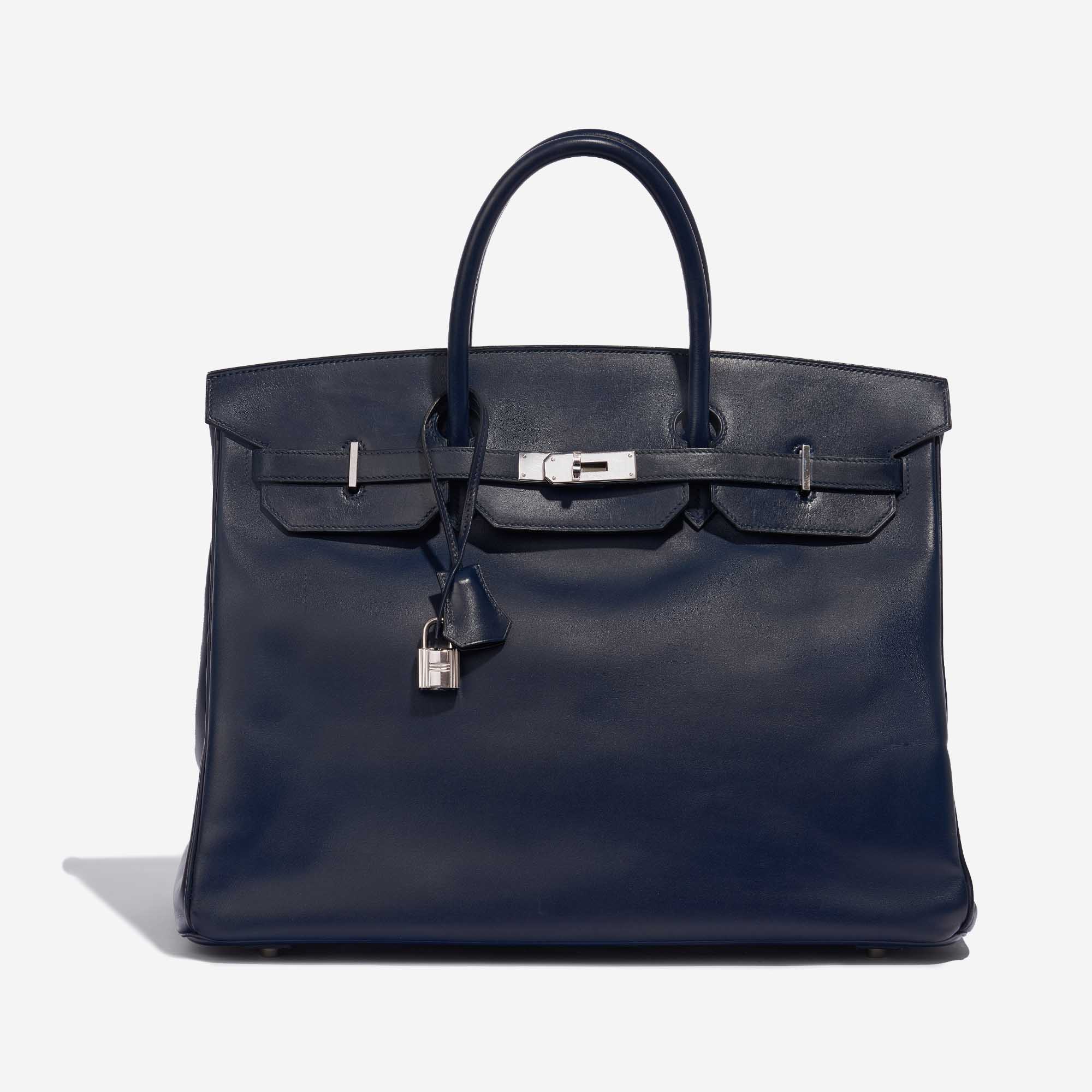 Sac Hermès d'occasion Birkin 40 Swift Bleu Royale Bleu Front | Vendez votre sac de créateur sur Saclab.com