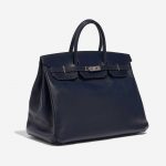Pre-owned Hermès bag Birkin 40 Swift Blue Royale Blue Side Front | Sell your designer bag on Saclab.com