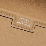 Pre-owned Hermès bag Jige Clutch Swift Tabac Brown Logo | Sell your designer bag on Saclab.com