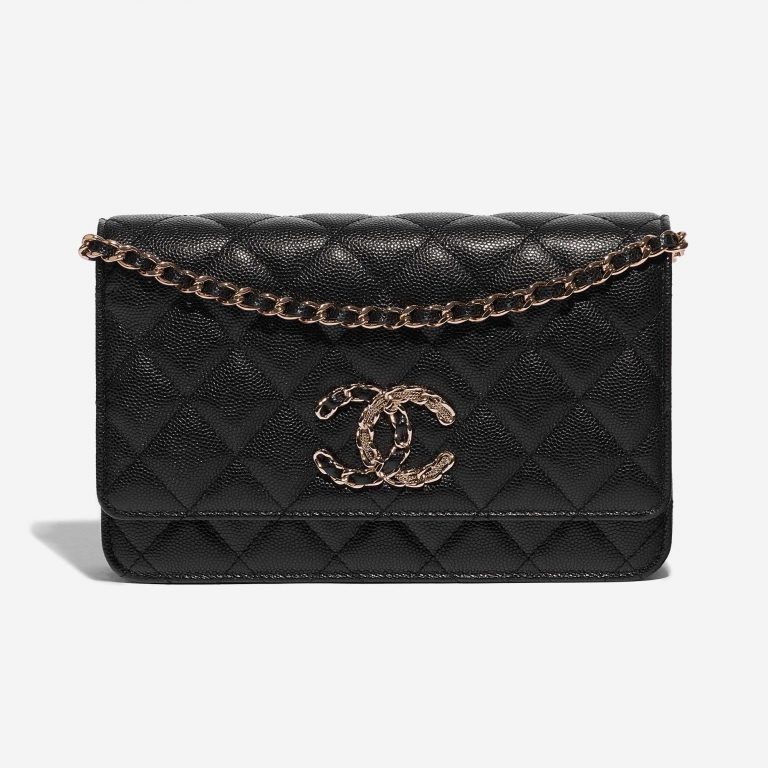 Pre-owned Chanel bag WOC Caviar Black Black Front | Sell your designer bag on Saclab.com