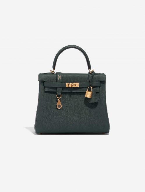 Pre-owned Hermès bag Kelly 25 Togo Vert Cypress Green Front | Sell your designer bag on Saclab.com
