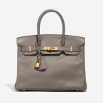 Pre-owned Hermès bag Birkin 30 Epsom Étain Brown Front | Sell your designer bag on Saclab.com