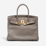 Pre-owned Hermès bag Birkin 30 Epsom Étain Brown Front Open | Sell your designer bag on Saclab.com