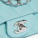 Pre-owned Chanel bag Timeless Mini Rectangular Lamb Tiffany Blue Blue, Turquoise Closing System | Sell your designer bag on Saclab.com