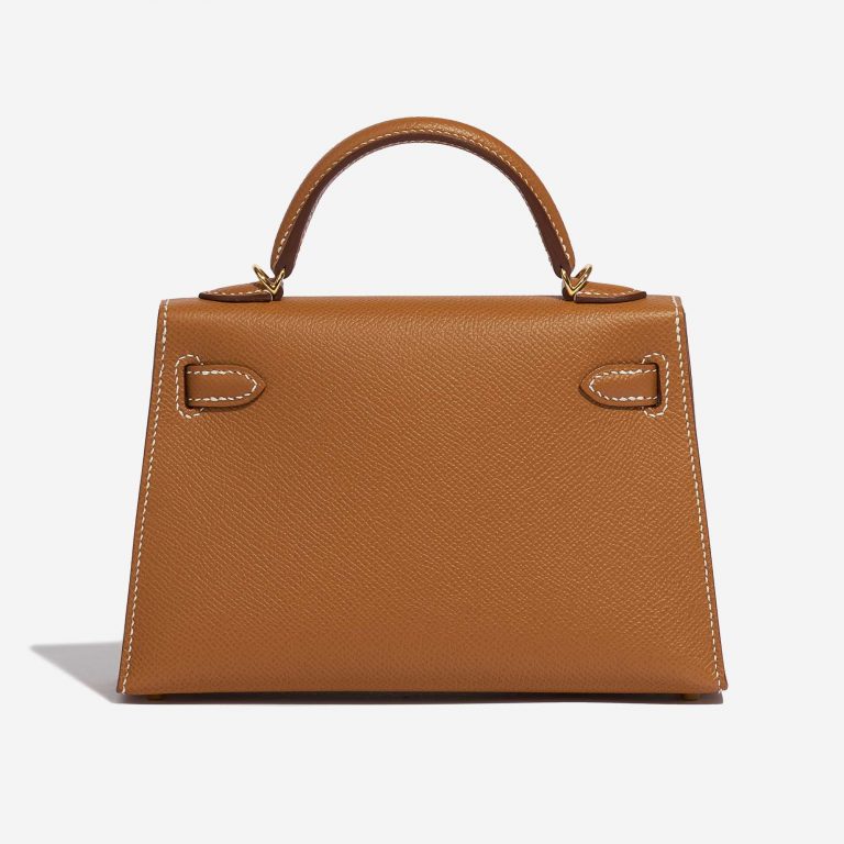 Pre-owned Hermès bag Kelly Mini Epsom Gold Brown Back | Sell your designer bag on Saclab.com