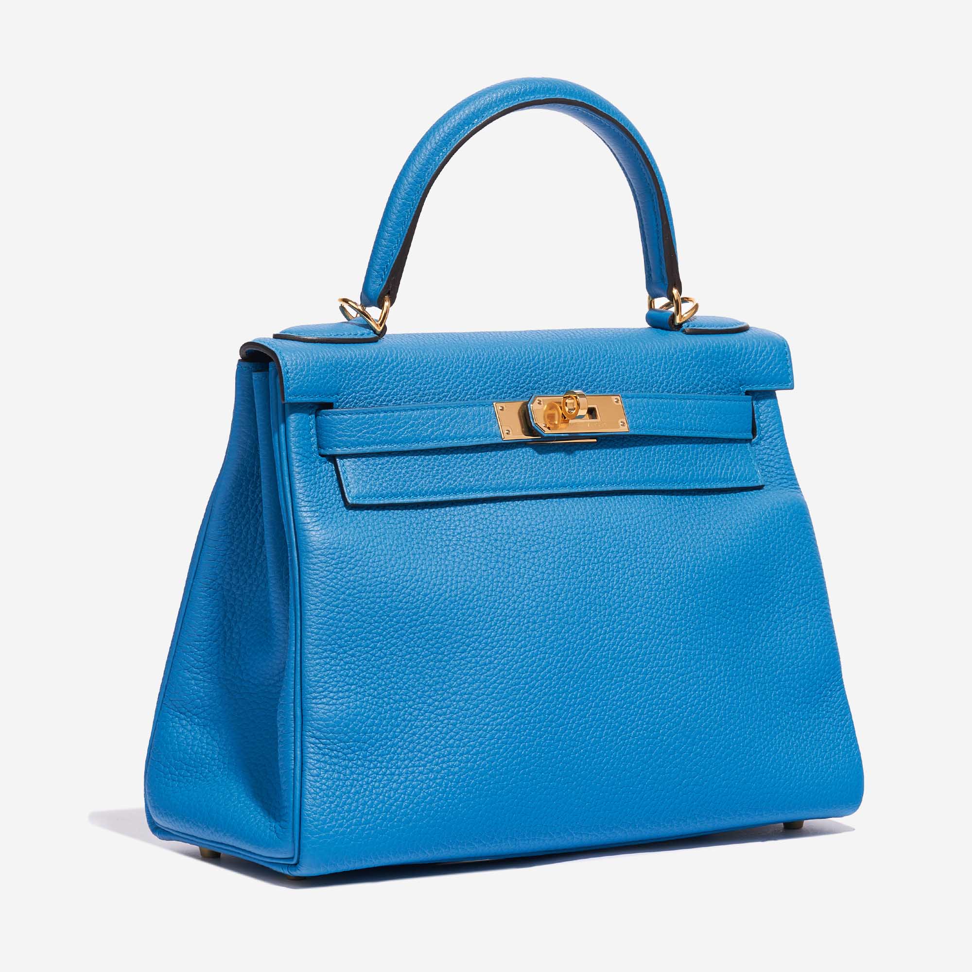 Pre-owned Hermès Tasche Kelly 28 Togo Blau Sansibar Blau Side Front | Verkaufen Sie Ihre Designer-Tasche auf Saclab.com