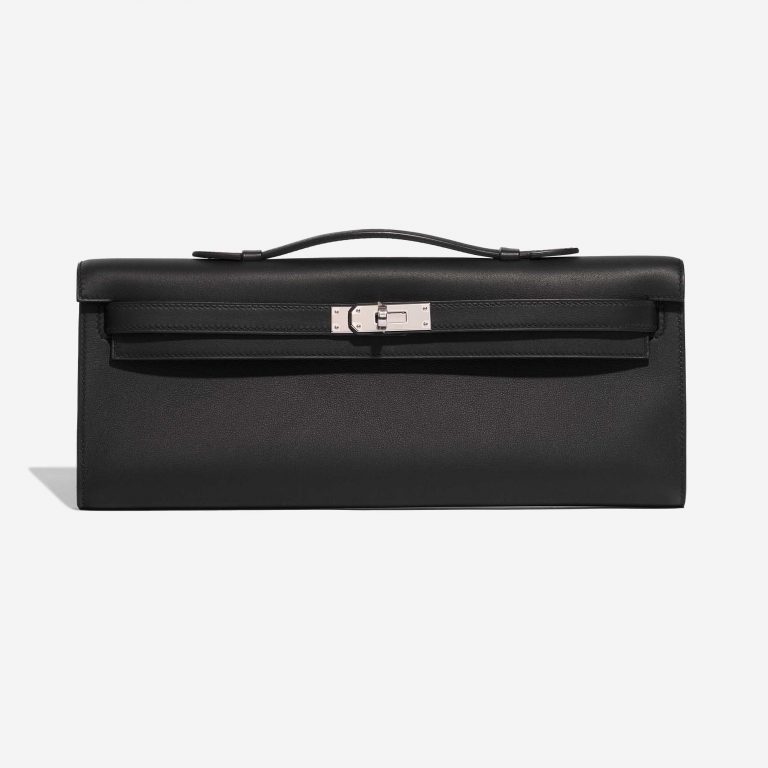 Pre-owned Hermès bag Kelly Cut Clutch Swift Black Black Front | Sell your designer bag on Saclab.com