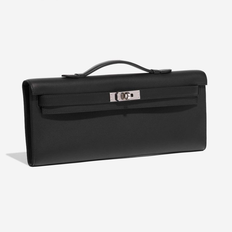 Pre-owned Hermès bag Kelly Cut Clutch Swift Black Black Side Front | Sell your designer bag on Saclab.com