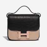 Pre-owned Hermès bag Constance 18 Ostrich Black Black Front Velt | Sell your designer bag on Saclab.com