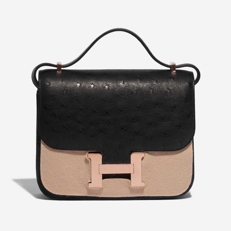 Sac Hermès d'occasion Constance 18 Autruche Black Black Front Velt | Vendez votre sac de créateur sur Saclab.com