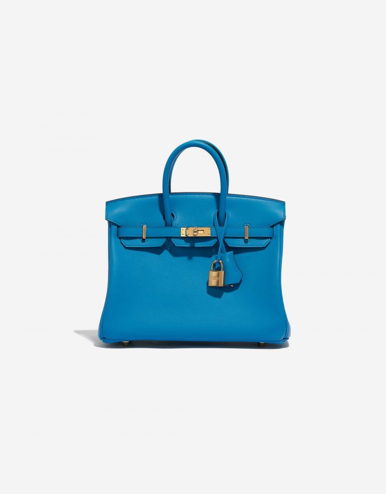 Pre-owned Hermès bag Birkin 25 Swift Blue Frida Blue Front | Sell your designer bag on Saclab.com