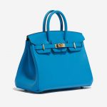 Pre-owned Hermès bag Birkin 25 Swift Blue Frida Blue Side Front | Sell your designer bag on Saclab.com