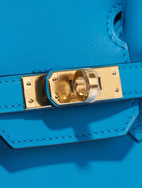 Pre-owned Hermès bag Birkin 25 Swift Blue Frida Blue Closing System | Sell your designer bag on Saclab.com