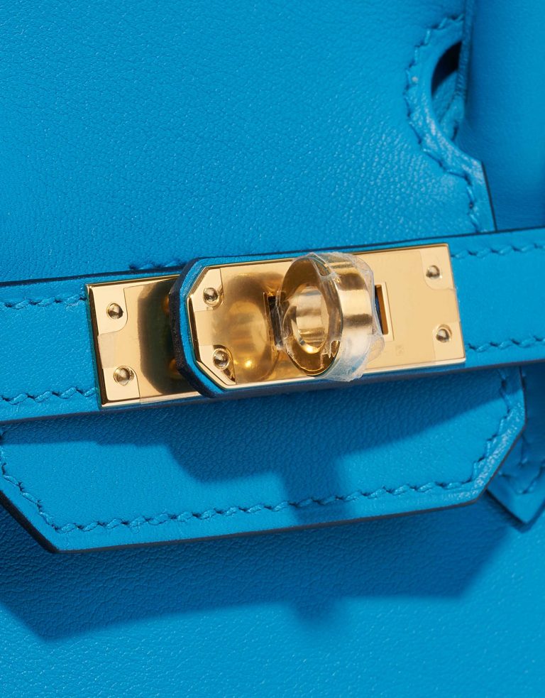 Pre-owned Hermès bag Birkin 25 Swift Blue Frida Blue Front | Sell your designer bag on Saclab.com