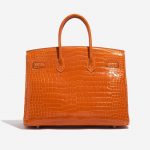 Pre-owned Hermès bag Birkin 35 Porosus Crocodile Pain d’épice Orange Back | Sell your designer bag on Saclab.com