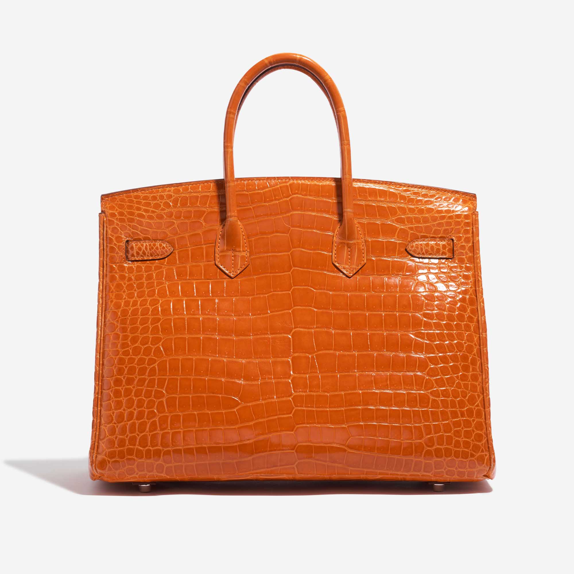 Gebrauchte Hermès Tasche Birkin 35 Porosus Crocodile Pain d'épice Orange Back | Verkaufen Sie Ihre Designer-Tasche auf Saclab.com