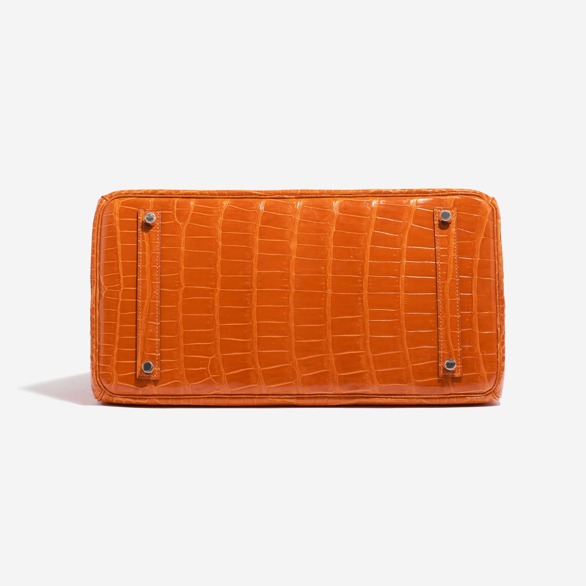 Pre-owned Hermès bag Birkin 35 Porosus Crocodile Pain d’épice Orange Bottom | Sell your designer bag on Saclab.com