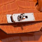 Pre-owned Hermès bag Birkin 35 Porosus Crocodile Pain d’épice Orange Closing System | Sell your designer bag on Saclab.com