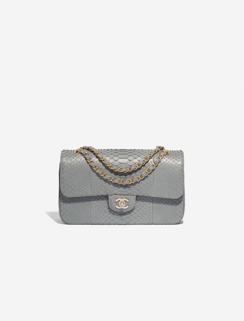 Pre-owned Chanel bag Timeless Medium Python Grey, 18k Gold and 2.5ct Diamonds Grey Front | Sell your designer bag on Saclab.com