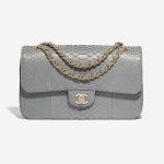 Chanel Timeless Medium Python Grey, 18k Gold and 2.5ct Diamonds Grey Front | Sell your designer bag on Saclab.com