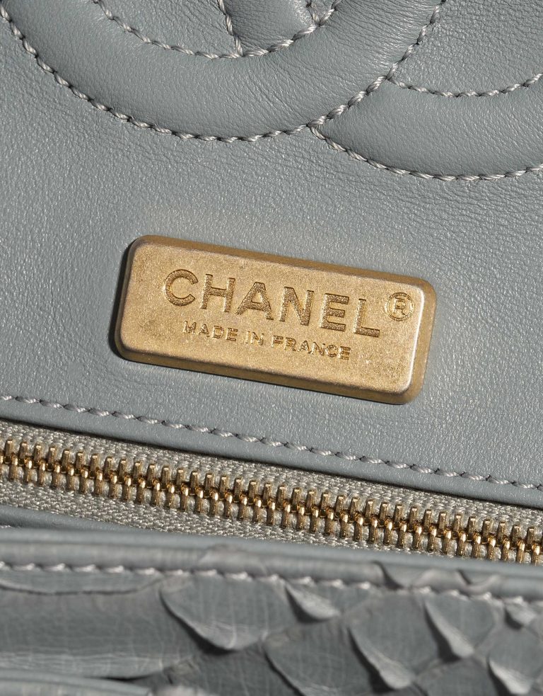 Pre-owned Chanel Tasche Timeless Medium Python Grau, 18k Gold und 2,5ct Diamanten Grau Logo | Verkaufen Sie Ihre Designer-Tasche auf Saclab.com