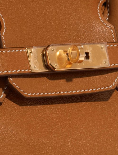 Pre-owned Hermès bag Birkin 30 Swift Gold Brown Closing System | Sell your designer bag on Saclab.com