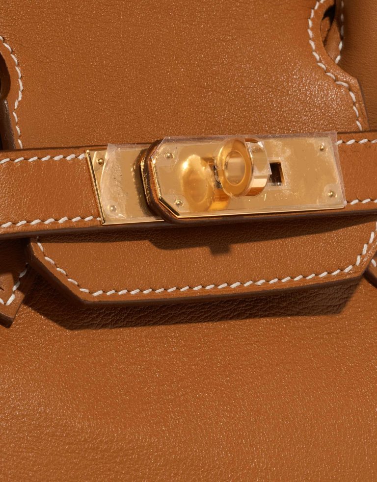 Pre-owned Hermès bag Birkin 30 Swift Gold Brown Closing System | Sell your designer bag on Saclab.com