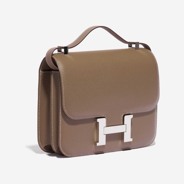 Pre-owned Hermès bag Constance 24 Epsom Etoupe Brown Side Front | Sell your designer bag on Saclab.com