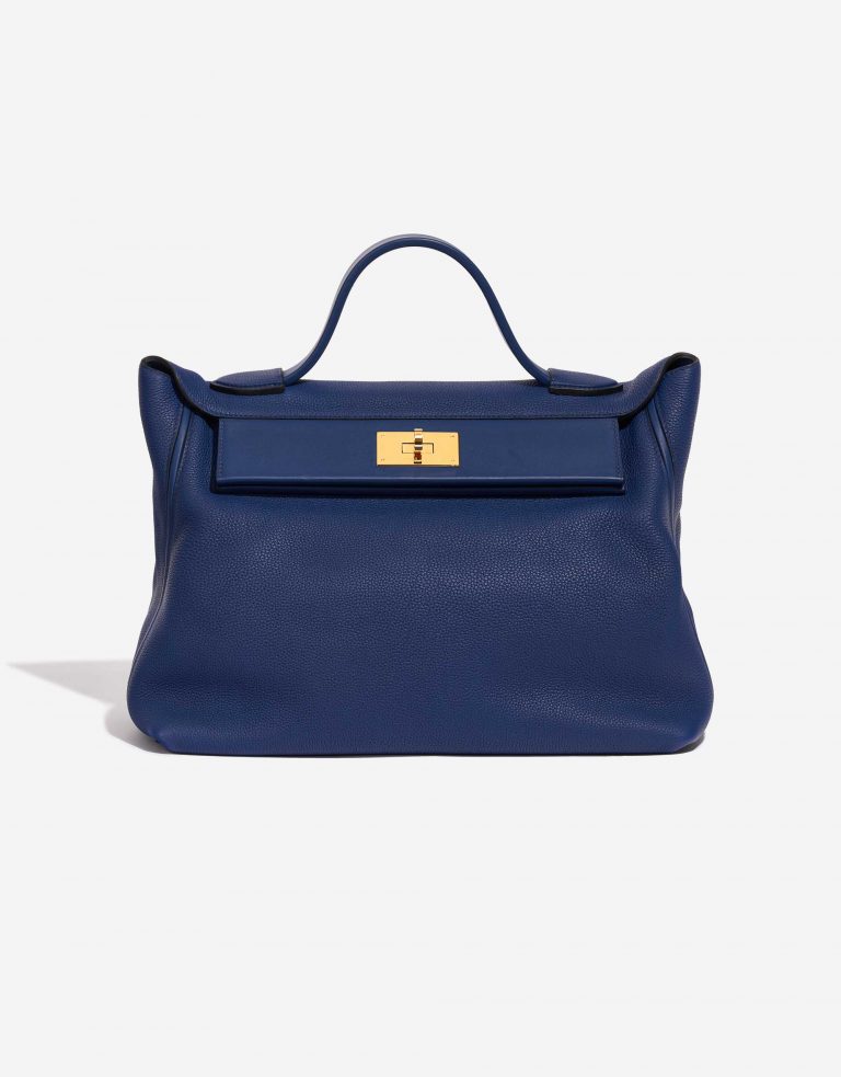 Pre-owned Hermès Tasche 24/24 35 Clemence / Swift Deep Blue Blue Front | Verkaufen Sie Ihre Designer-Tasche auf Saclab.com
