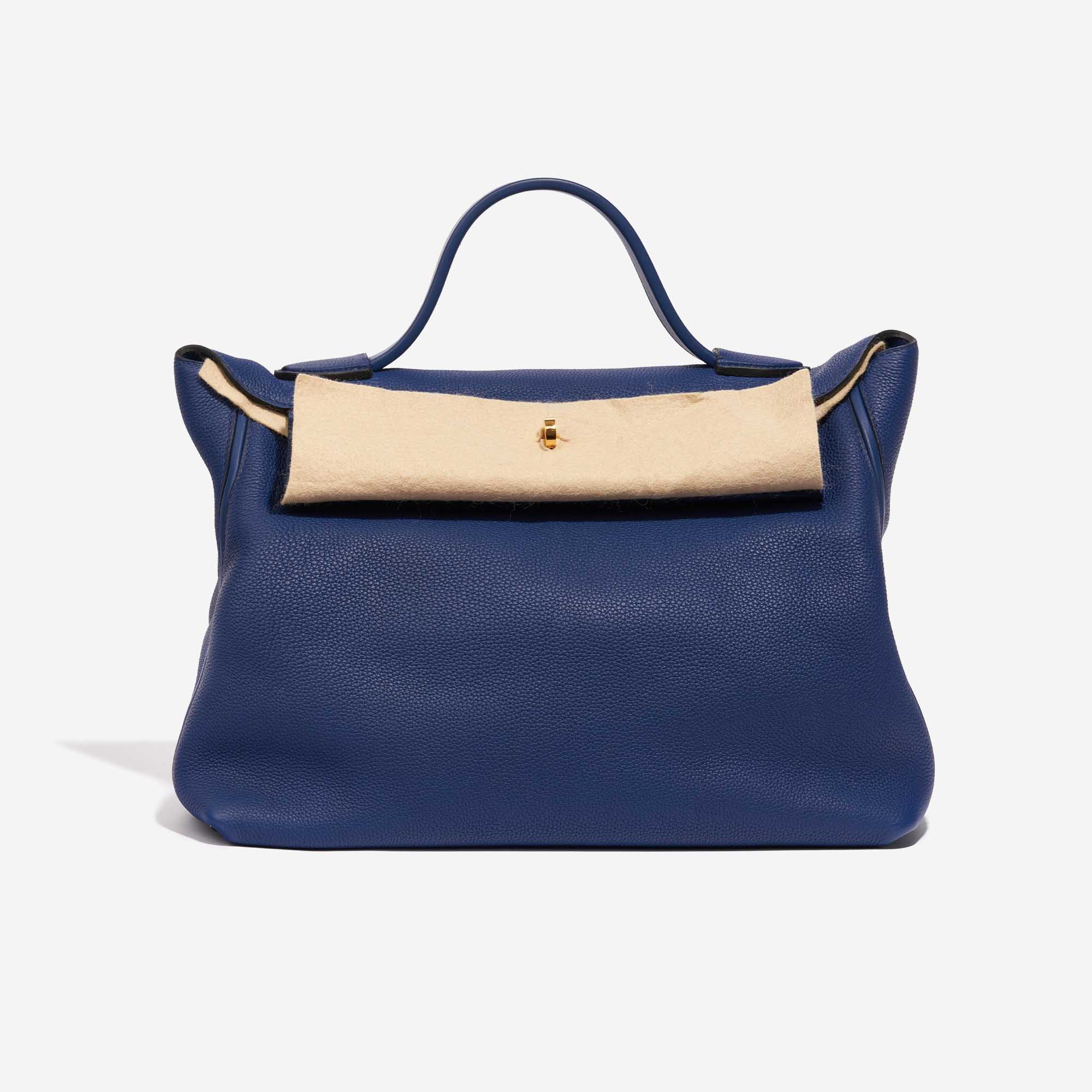 Pre-owned Hermès bag 24/24 35 Clemence / Swift Deep Blue Blue Front Velt | Sell your designer bag on Saclab.com