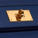 Pre-owned Hermès bag 24/24 35 Clemence / Swift Deep Blue Blue Closing System | Sell your designer bag on Saclab.com