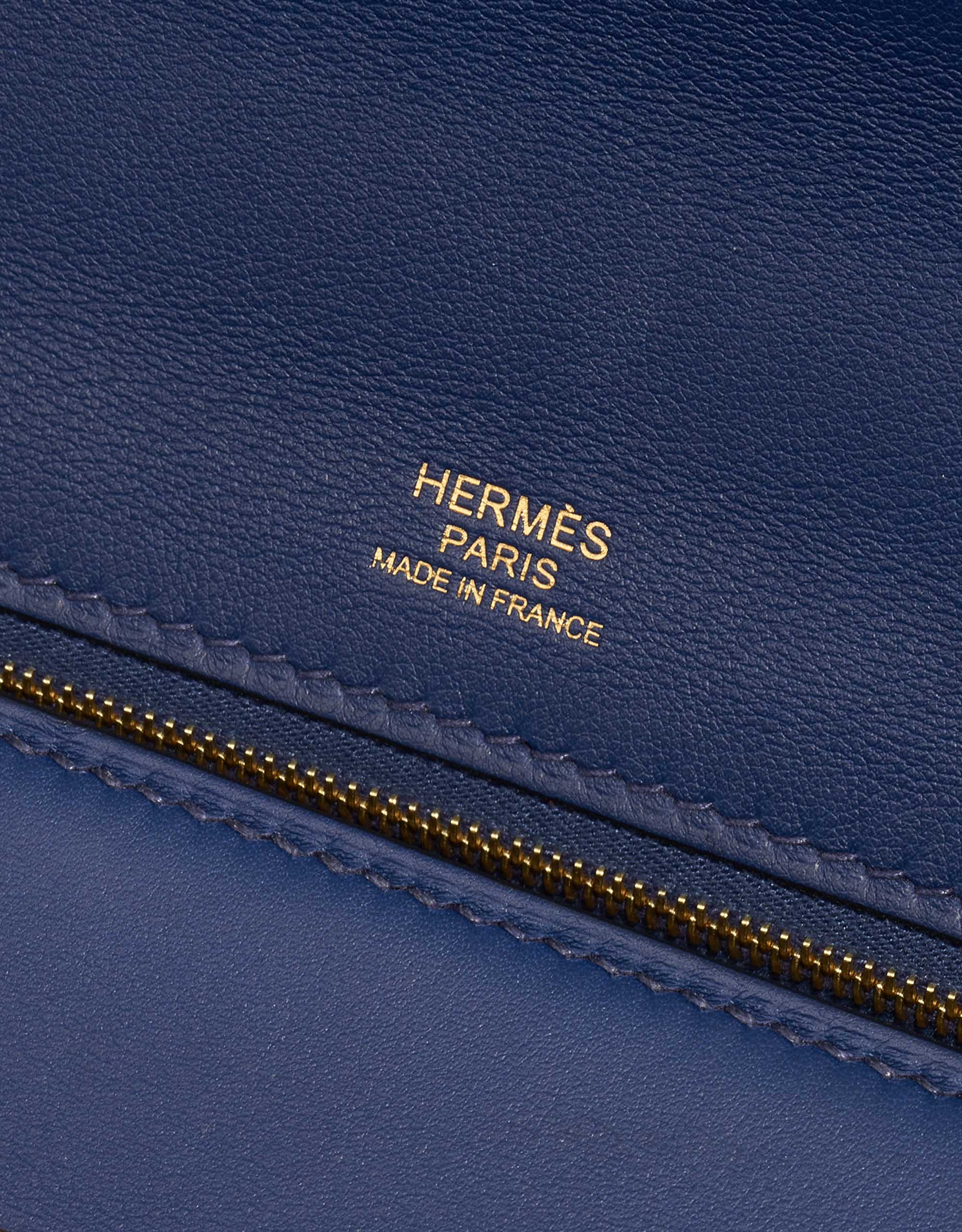 Pre-owned Hermès bag 24/24 35 Clemence / Swift Deep Blue Blue Logo | Sell your designer bag on Saclab.com