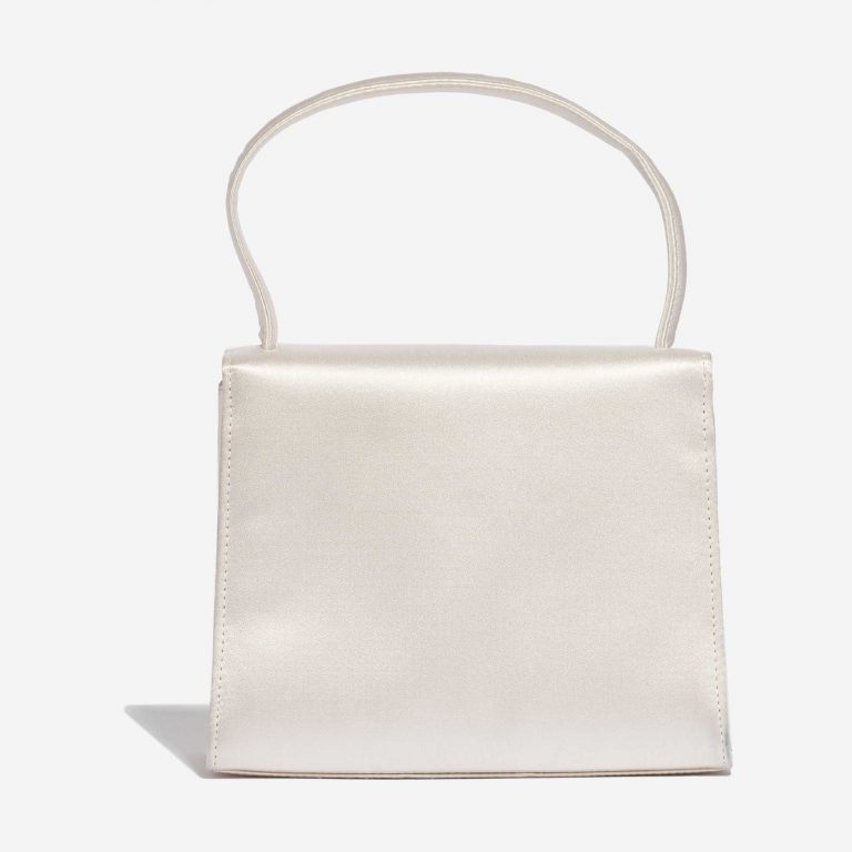 Pre-owned Chanel bag Timeless Handle Small Satin White White Back | Sell your designer bag on Saclab.com