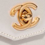 Pre-owned Chanel bag Timeless Handle Small Satin White White Closing System | Sell your designer bag on Saclab.com