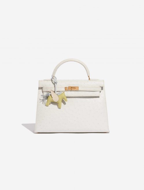 Pre-owned Hermès bag Rodeo Pegasus PM Milo Lamb Jaune Bourgeon / Bleu Brume / Nata Beige, White, Yellow Front | Sell your designer bag on Saclab.com