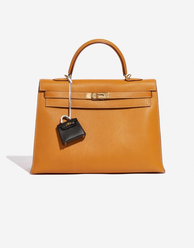 Pre-owned Hermès bag Kelly Twilly Swift Black Black Front | Sell your designer bag on Saclab.com