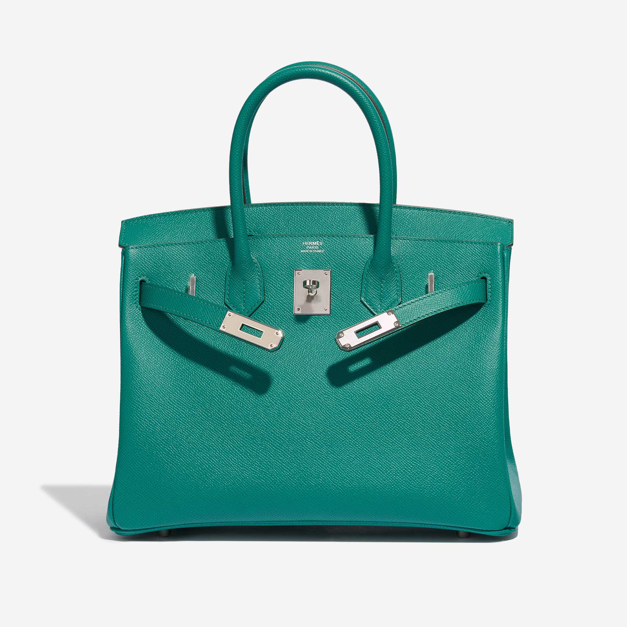 Pre-owned Hermès Tasche Birkin 30 Epsom Vert Jade Grün Front Open | Verkaufen Sie Ihre Designer-Tasche auf Saclab.com