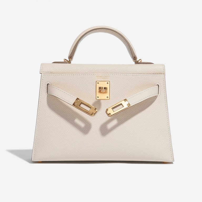 Pre-owned Hermès bag Kelly Mini Epsom Craie White Front Open | Sell your designer bag on Saclab.com