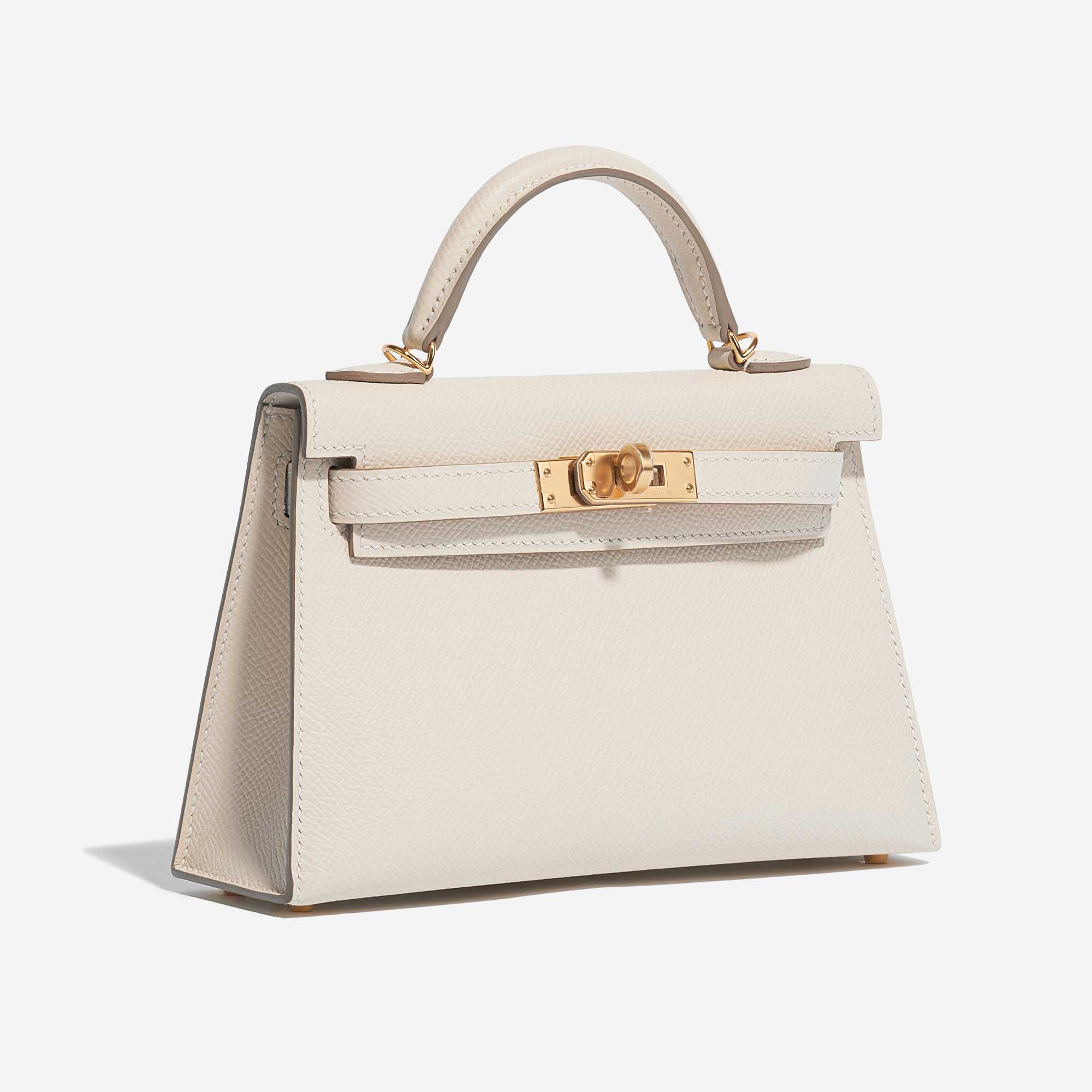 Pre-owned Hermès Tasche Kelly Mini Epsom Craie White Side Front | Verkaufen Sie Ihre Designer-Tasche auf Saclab.com
