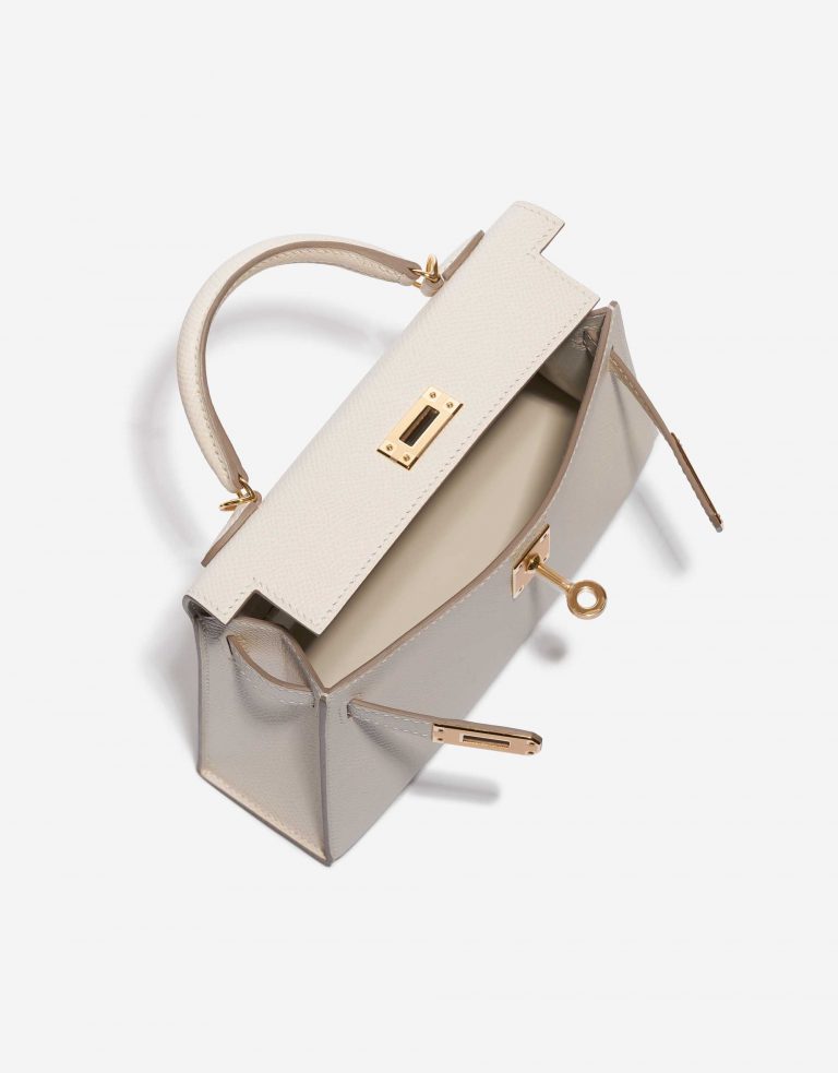 Pre-owned Hermès bag Kelly Mini Epsom Craie White Inside | Sell your designer bag on Saclab.com