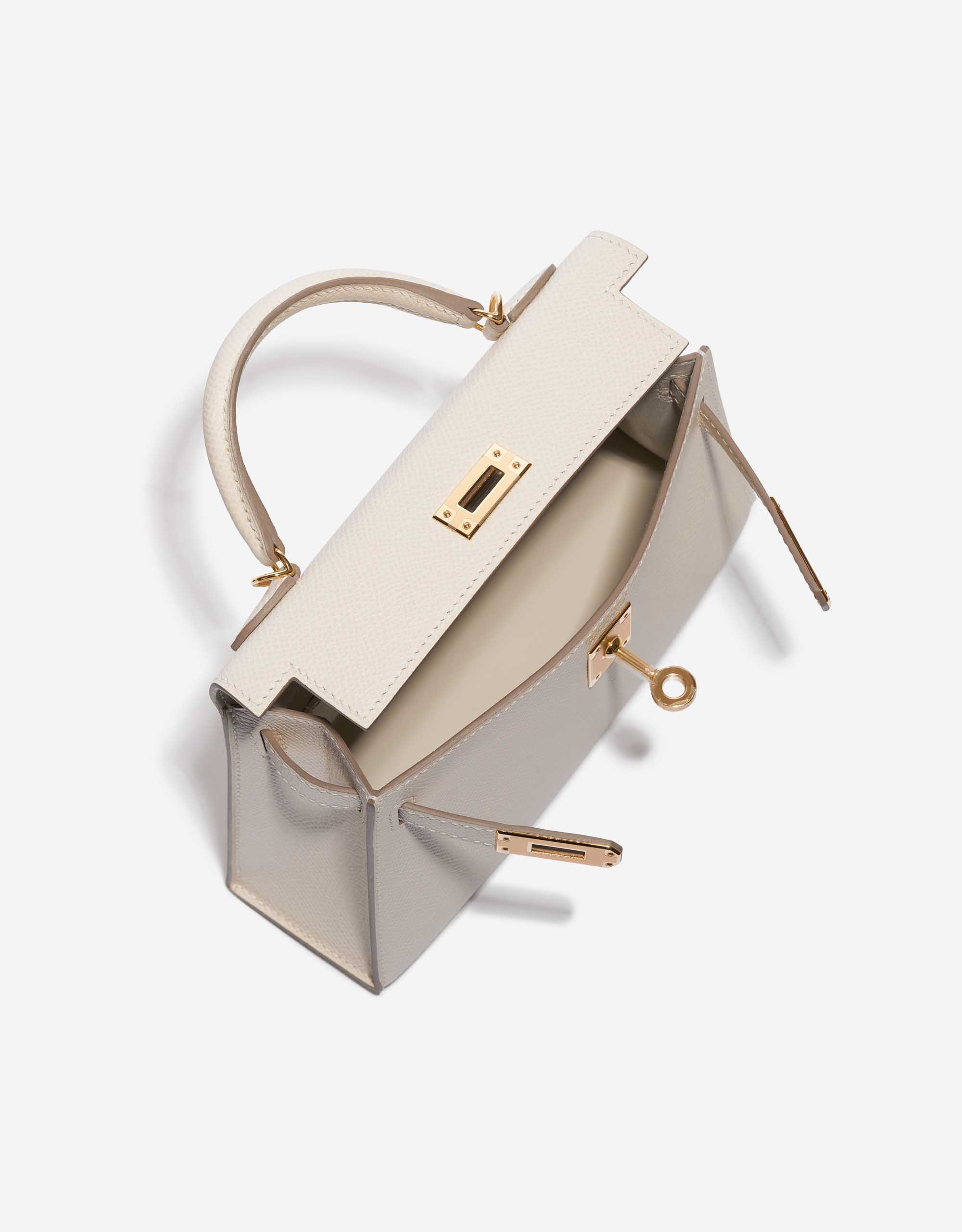 Pre-owned Hermès Tasche Kelly Mini Epsom Craie White Inside | Verkaufen Sie Ihre Designer-Tasche auf Saclab.com