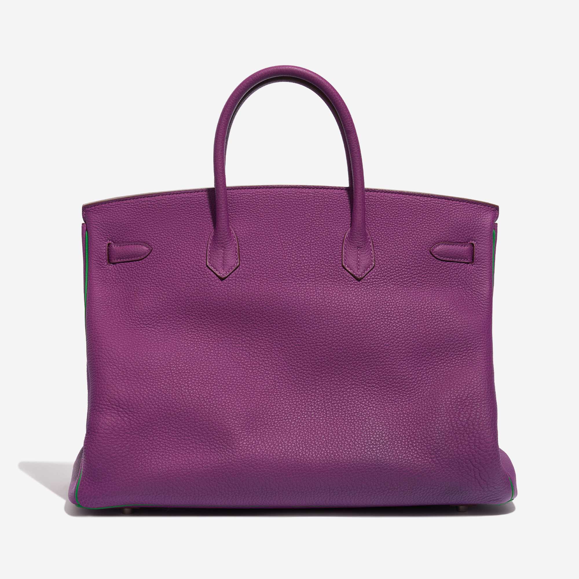 Pre-owned Hermès bag Birkin 40 HSS Togo Anemone / Bamboo Green, Violet Back | Sell your designer bag on Saclab.com