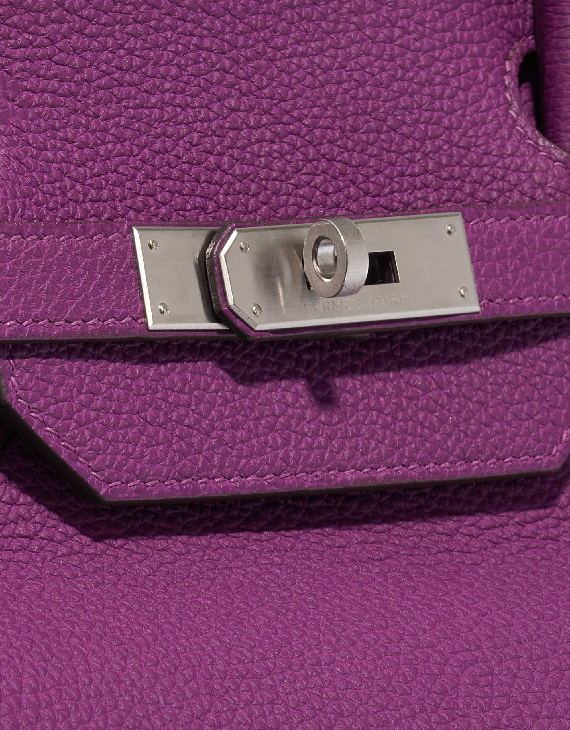 Pre-owned Hermès bag Birkin 40 HSS Togo Anemone / Bamboo Green, Violet Closing System | Sell your designer bag on Saclab.com